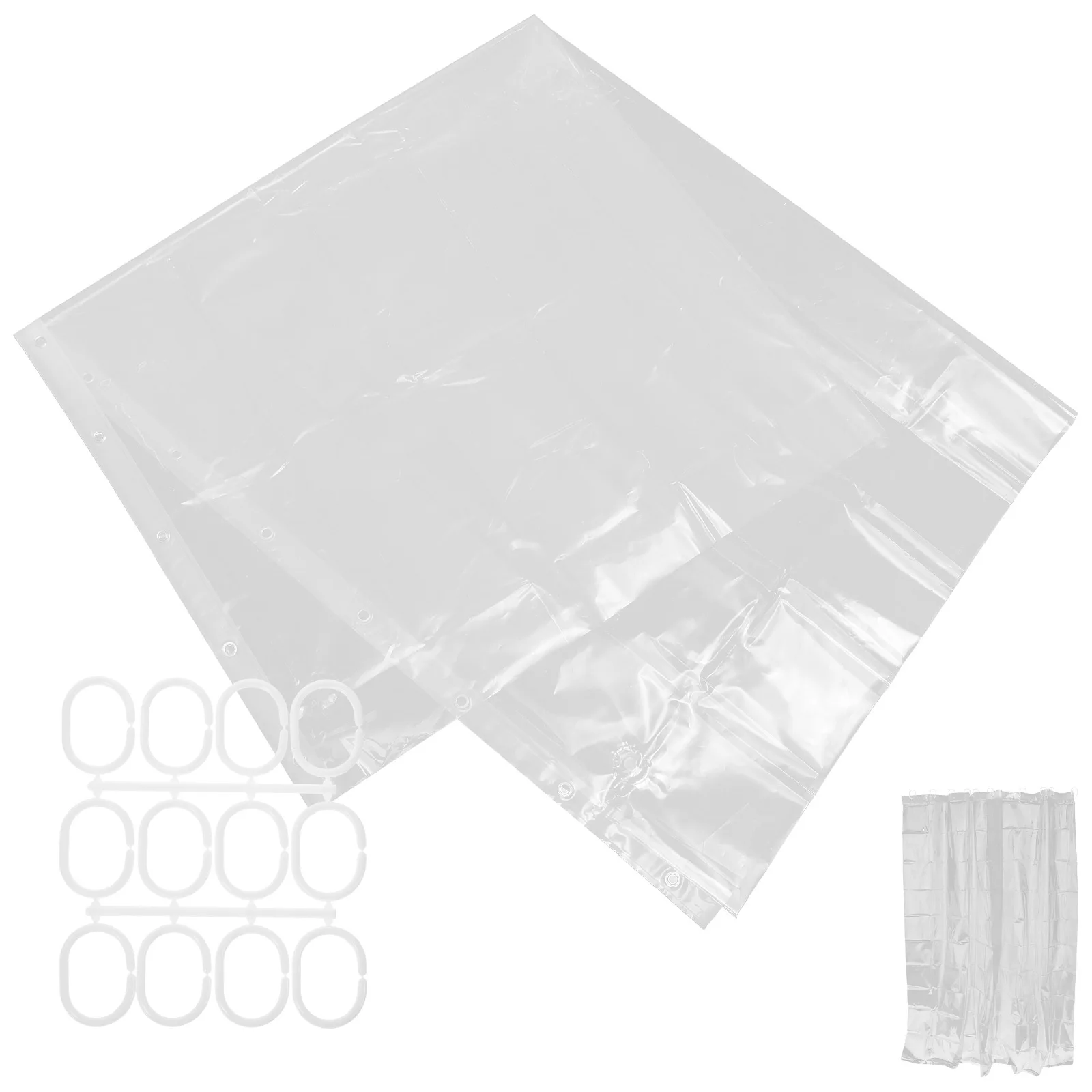 1 مجموعة واضح Peva دش مقاوم للماء الستار بطانة مع جروميت للحمام حوض الاستحمام التقسيم شفافة ستارة حمام المنزل المياه #5