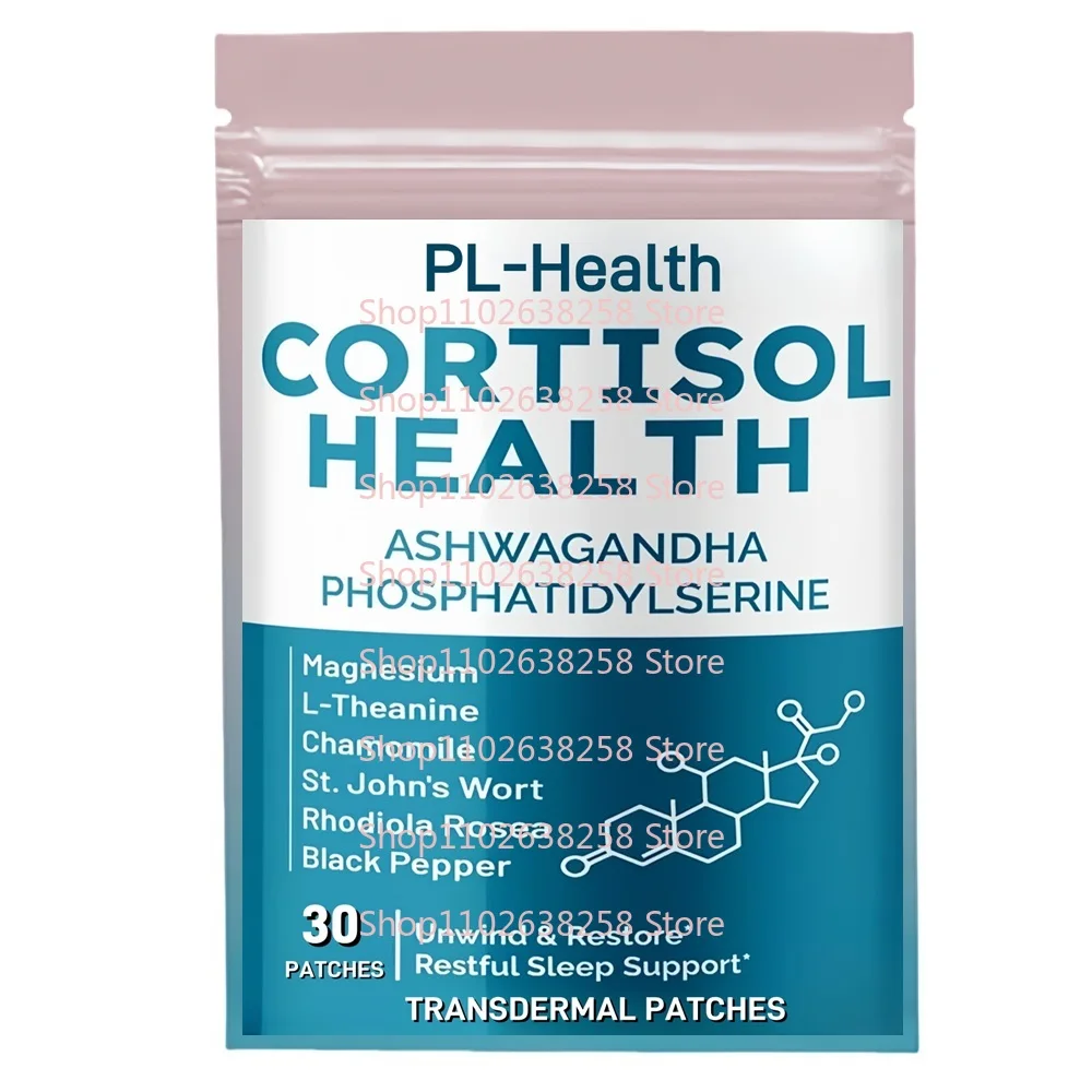 

30 Patches Cortisol Health Transdermal Patches with Magnesium Chamomile Rhodiola Rosea Supports Relaxation, Cortisol & Focus