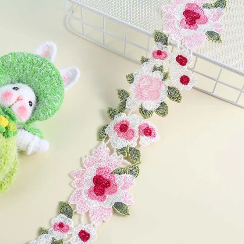 30Yards Floral Water-Soluble Embroidered Lace, Children's Collar And Cuffs, DIY Decorative Lace Accessories