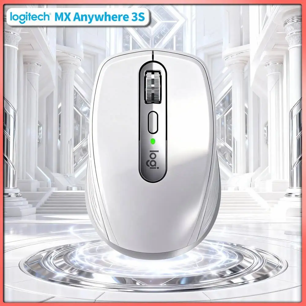 Portable MX Anywhere 3S Mouse - 8000 DPI, USB-C Quick Charge, Silent Click, Ideal for Florist Expo Trip Short Business Tour
