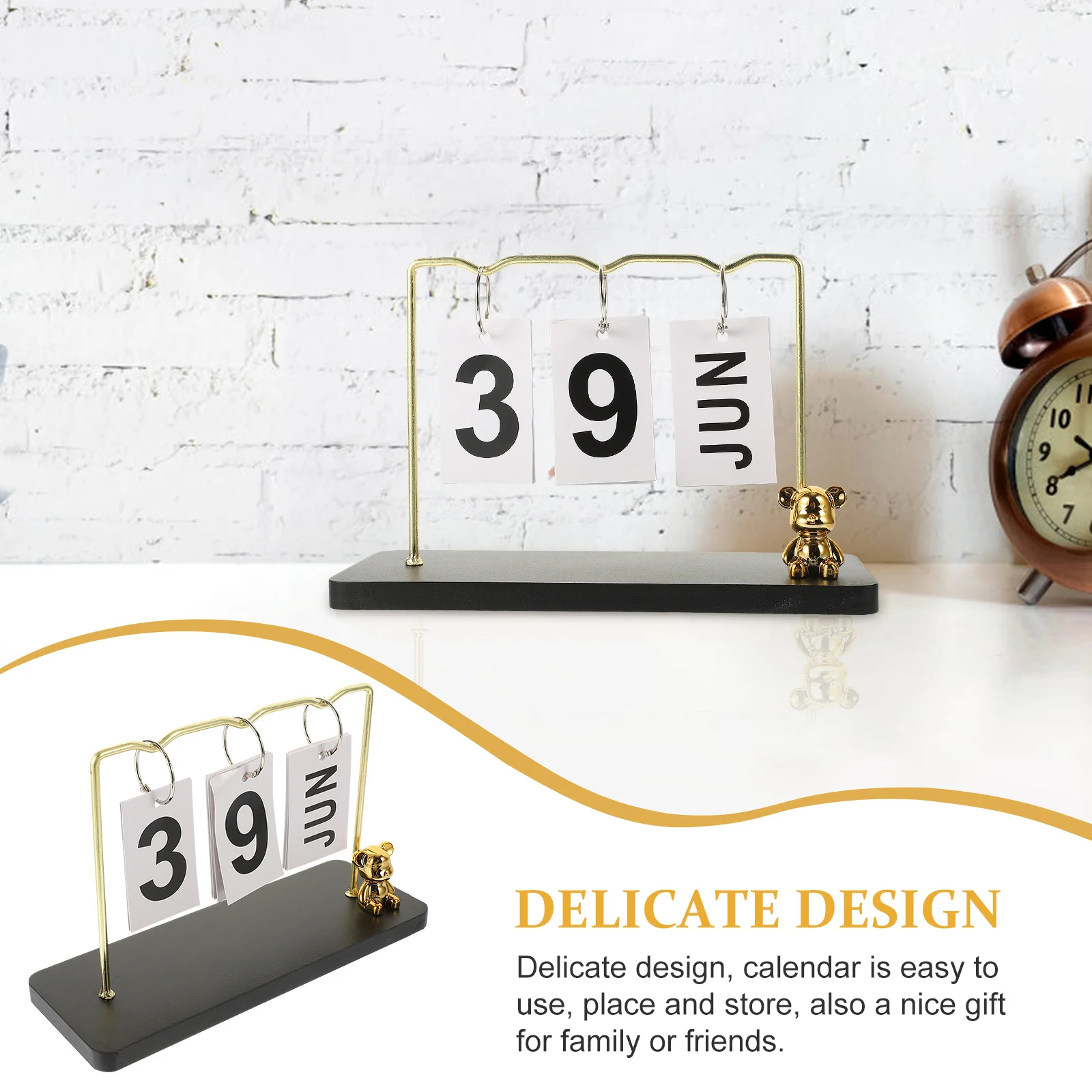 

Настольный календарь в деревенском стиле, деревянный вечный перекидной календарь, компактное украшение для офисного рабочего стола, подарок, украшение для рабочего стола