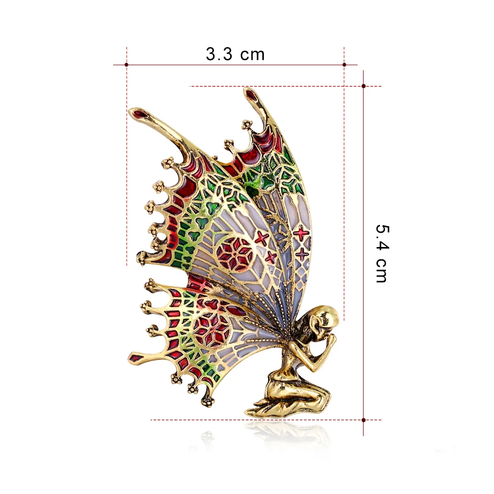 خمر أجنحة الفراشة الأنيقة مأدبة الهدايا السيدات طوق دبابيس الملاك المينا دبوس فراشة بروش دبابيس وشاح كليب