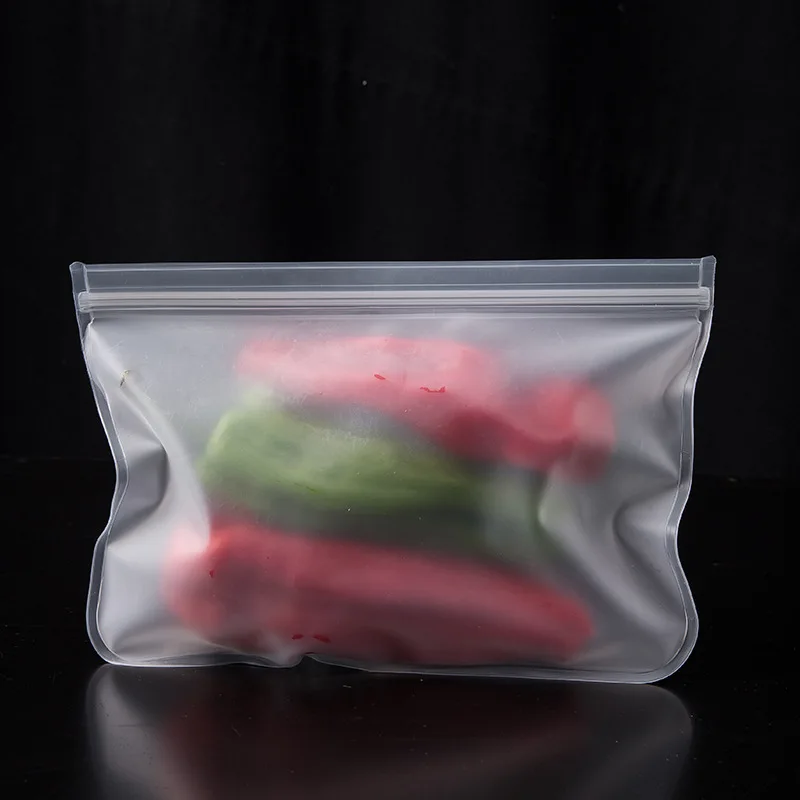 Silicone Food Storage Bag Containers Fresh Bag Reusable Stand Up Zip Shut Bag Leakproof Food Storage Bag Fresh Wrap Ziplock Bag