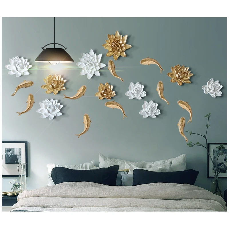 

Resin Flower Wall Decoration Creative 3D Home TV Background Decoration Artificial Flowers Indoor Home Decor Housewarming Gift