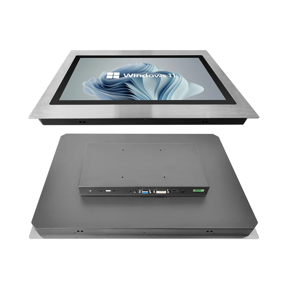 18.5 Inch Stainless Steel Panel Back Iron Shell High Brightness Capacitive Touch Screen Industrial