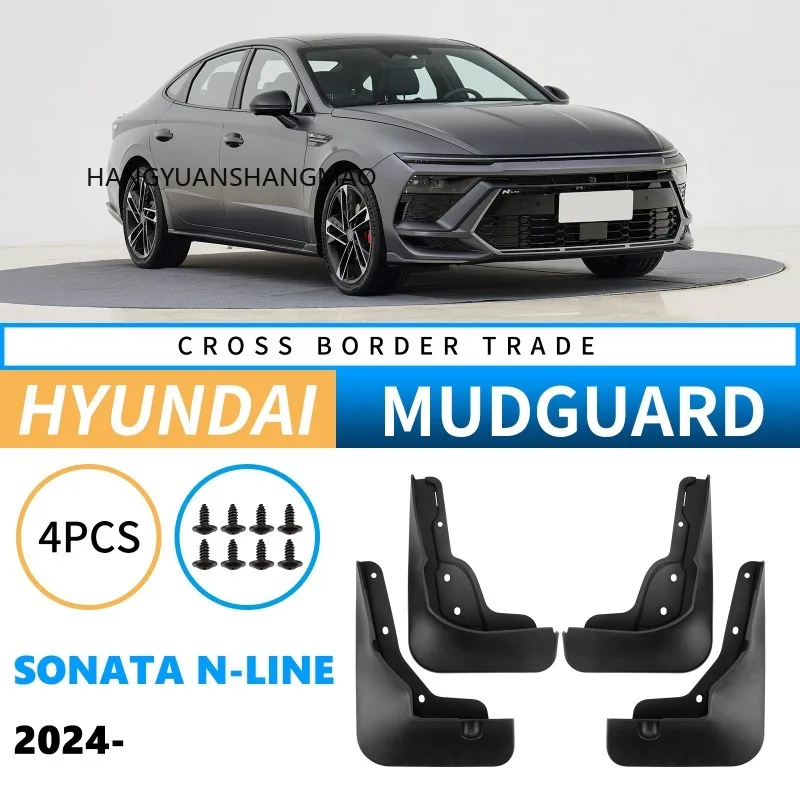 FOR Hyundai Sonata N-Line 2024-2025 Mud Flaps Splash Guards Car Accessories Black ABS Set of 4 Pieces for Fender Mudguard