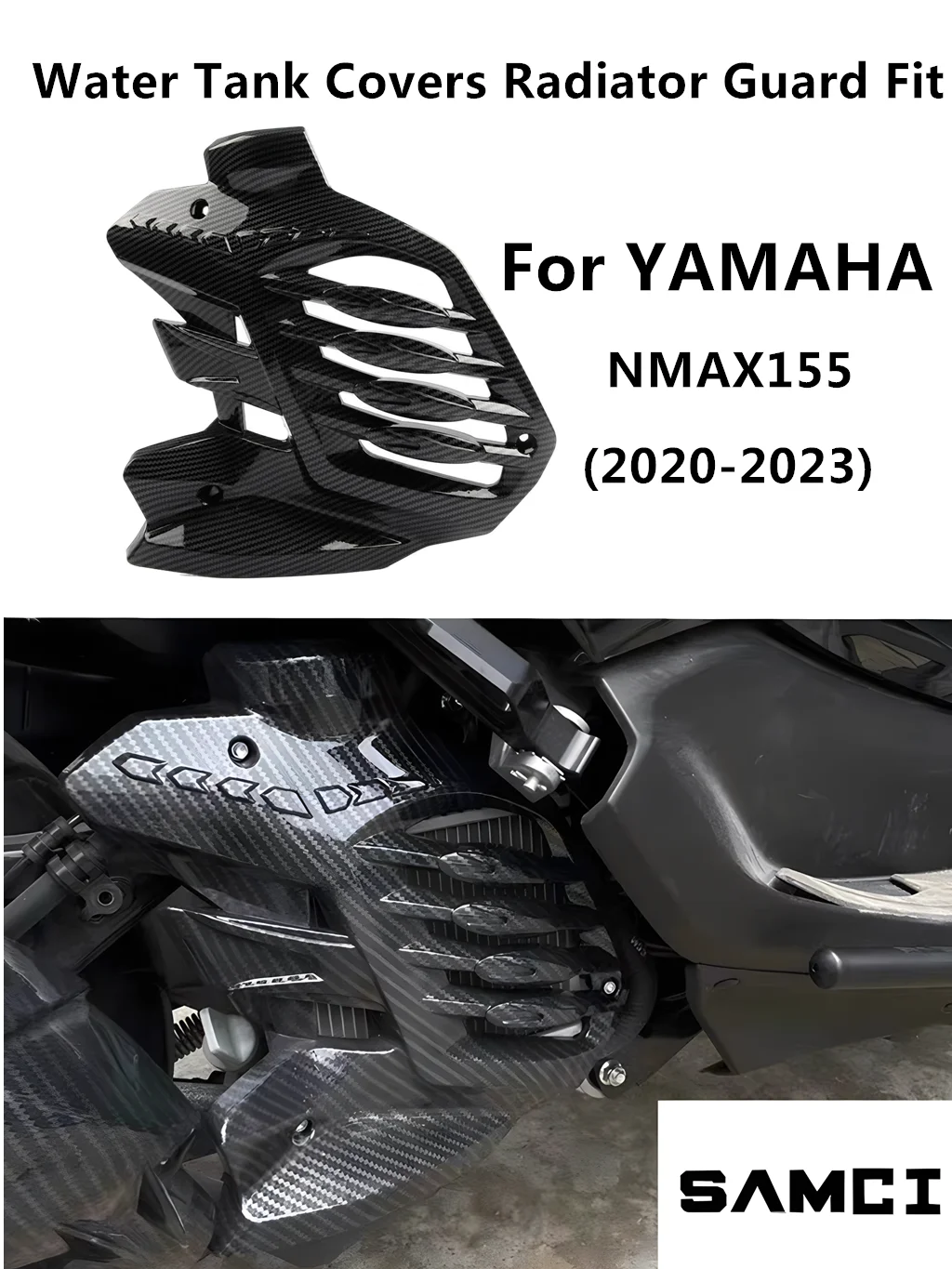 For Yamaha NMAX155 NMAX 155 Nmax155 Water Tank Covers Radiator Guard Fit Carbon fiber pattern