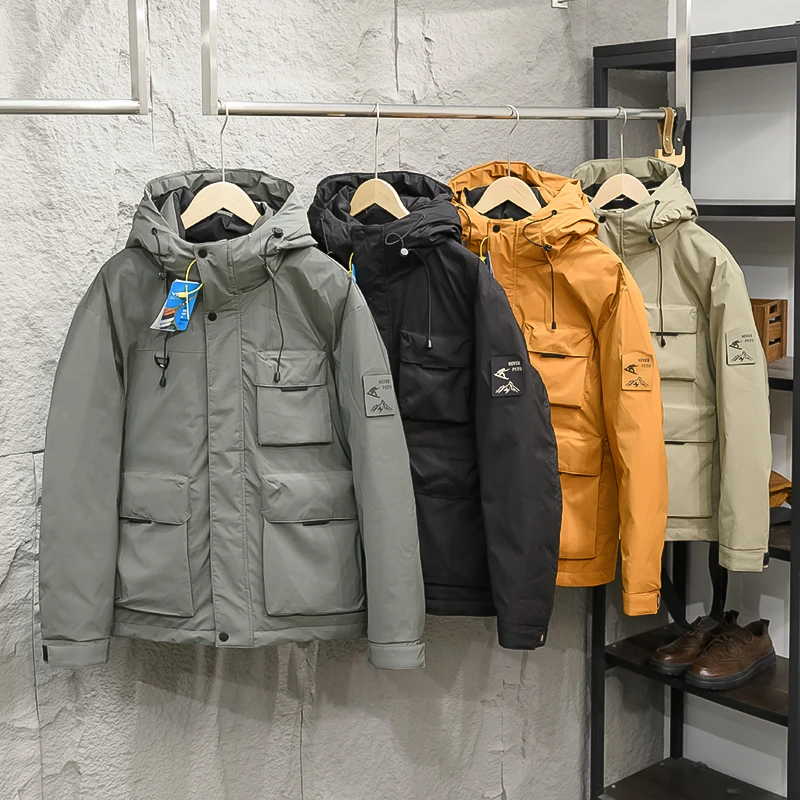 

Мужская зимняя утепленная куртка для активного отдыха с 90% утиным пухом, водонепроницаемая, ветрозащитная, теплая, в модном городском стиле