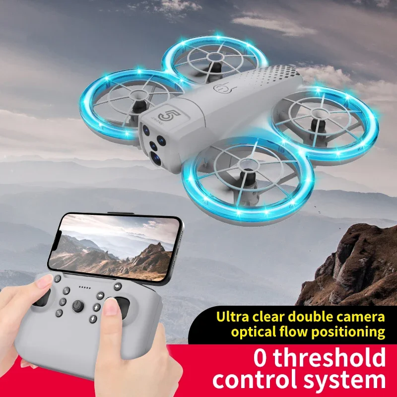 Drone à double caméra RC 4K, photographie aérienne haute définition, flux optique LED, télécommande, quadrirotor, jouets pour enfants, jeu de plein air pour garçons