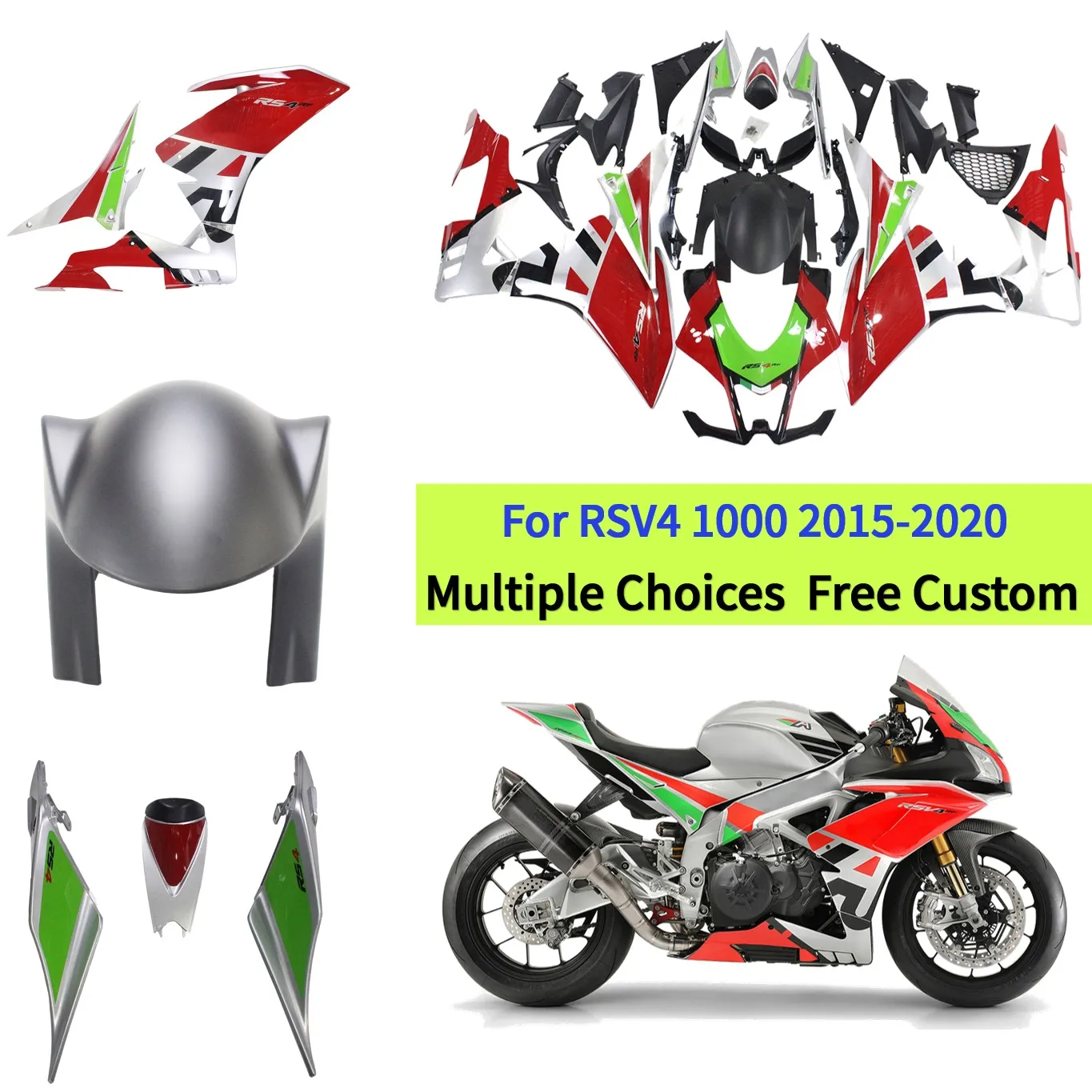 

Motorcycle Fairings For Aprilia RSV4 1000 RR RF 2015-2020 Injection Molded ABS Plastic Body Kit Frame Panels