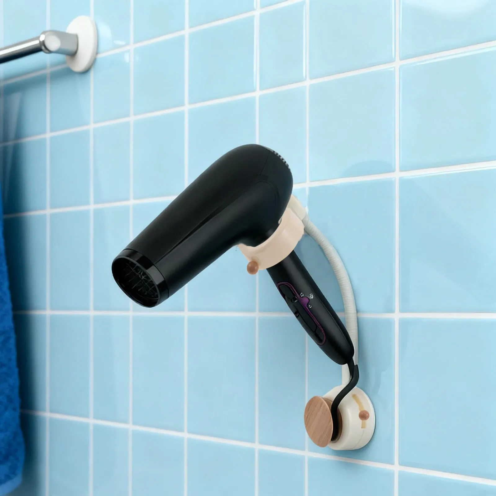 Suction Cup Hair Dryer Holder For Bedroom Dressing Table Business Travel Adjustable Wall Mount Clamp Strong Vacuum