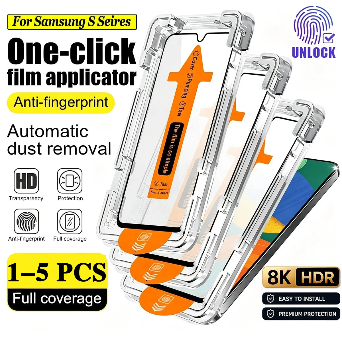 1-5PCS HD Screen Protector For Samsung A57 A56 A55 A37 A36 A35 A27 A26 A17 A16 S26 Ultra S25 Edge S24 Plus S23 Tempered Glass