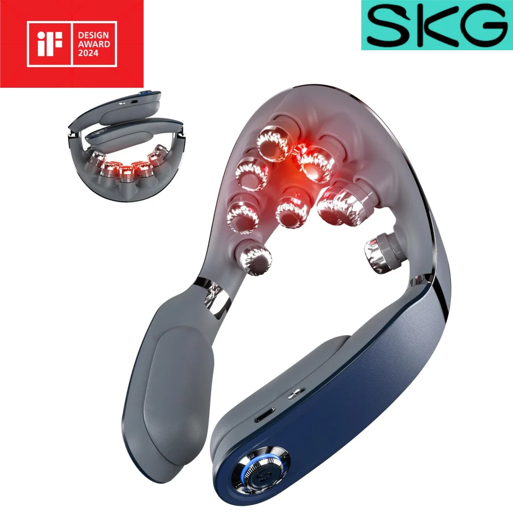 

SKG G7 PRO FOLD Neck Massager with Heat, Cordless Deep Tissue Vibration Portable Electric Neck Massager Relaxer for Pain Relief