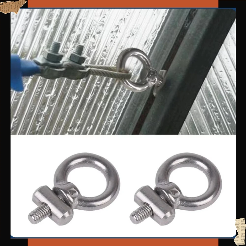 2pcs Lifting Eye Nuts 4mm Stainless Steel Awning Rail Stoppers Kayak Track Mount Tie Down Eyelet for Boat RV Caravan