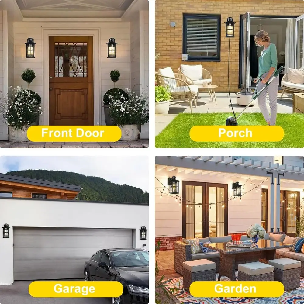 Dusk to Dawn Außenwandleuchte mit Bewegungssensor, WLAN-Ausgang, 3 Modi, wasserdicht für Terrasse, Garage