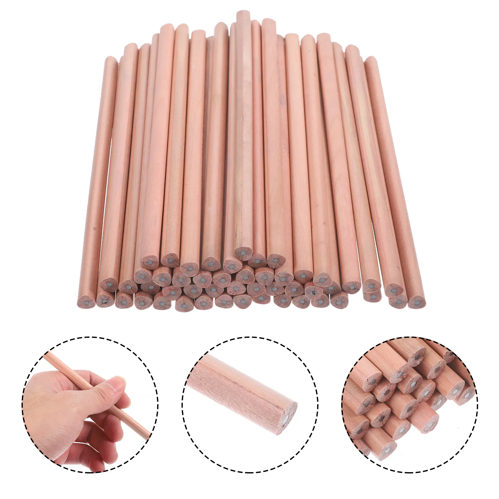 50Pcs Wood Pencils Fine Transition High Fastness Non Fade Lightweight Strong Tip for Students Home School Exam Sketch