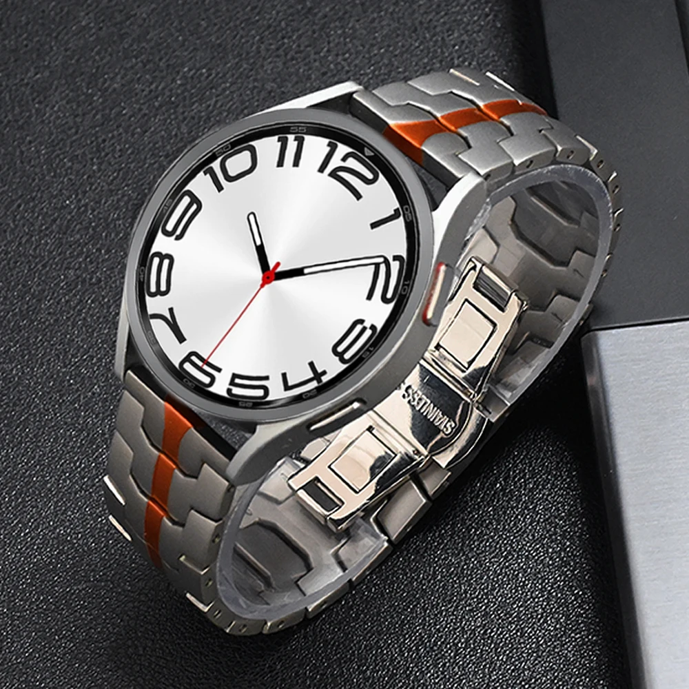 20 22mm Titanium Color Strap For Huawei Watch 4 Pro GT3 46mm For Samsung Galaxy Watch 4 5 Pro 45mm Gear S3 Luxury Metal Bracelet