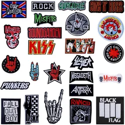 Song Rock Band Music Iron on Patches for DIY Stripes Clothes Patchwork Sticker Custom Applique