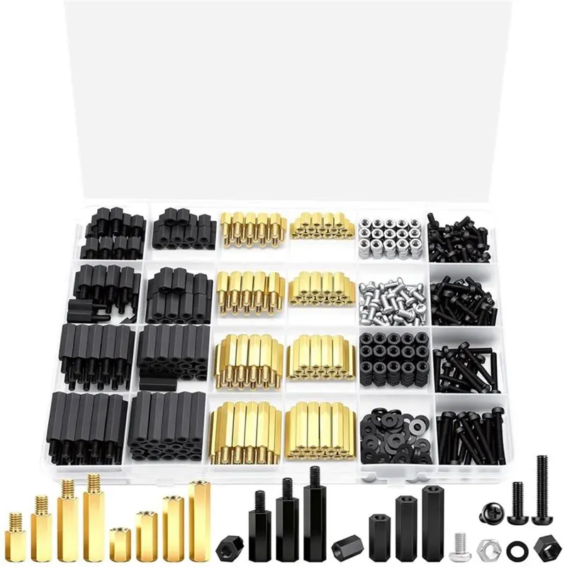 A76I-Brass And Nylon 640PCS M3 Motherboard Standoffs Kit,Male-Female Hex Spacer Screws Nuts Suitable