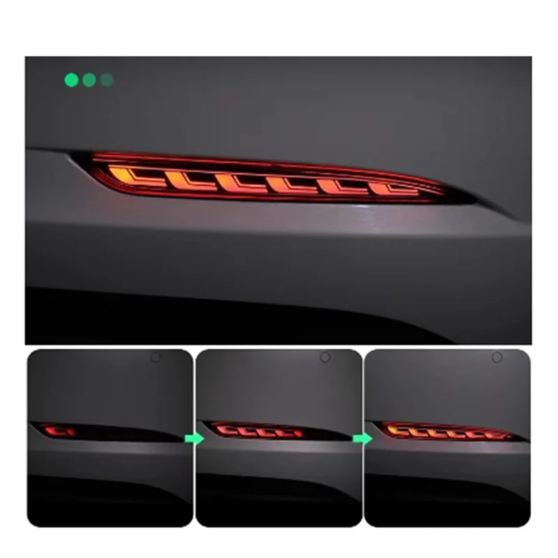 

ABQA-1 пара новых чешуек дракона, поворотный фонарь для Tesla Model 3, задний бампер, задний противотуманный фонарь, модернизированный красный корпус