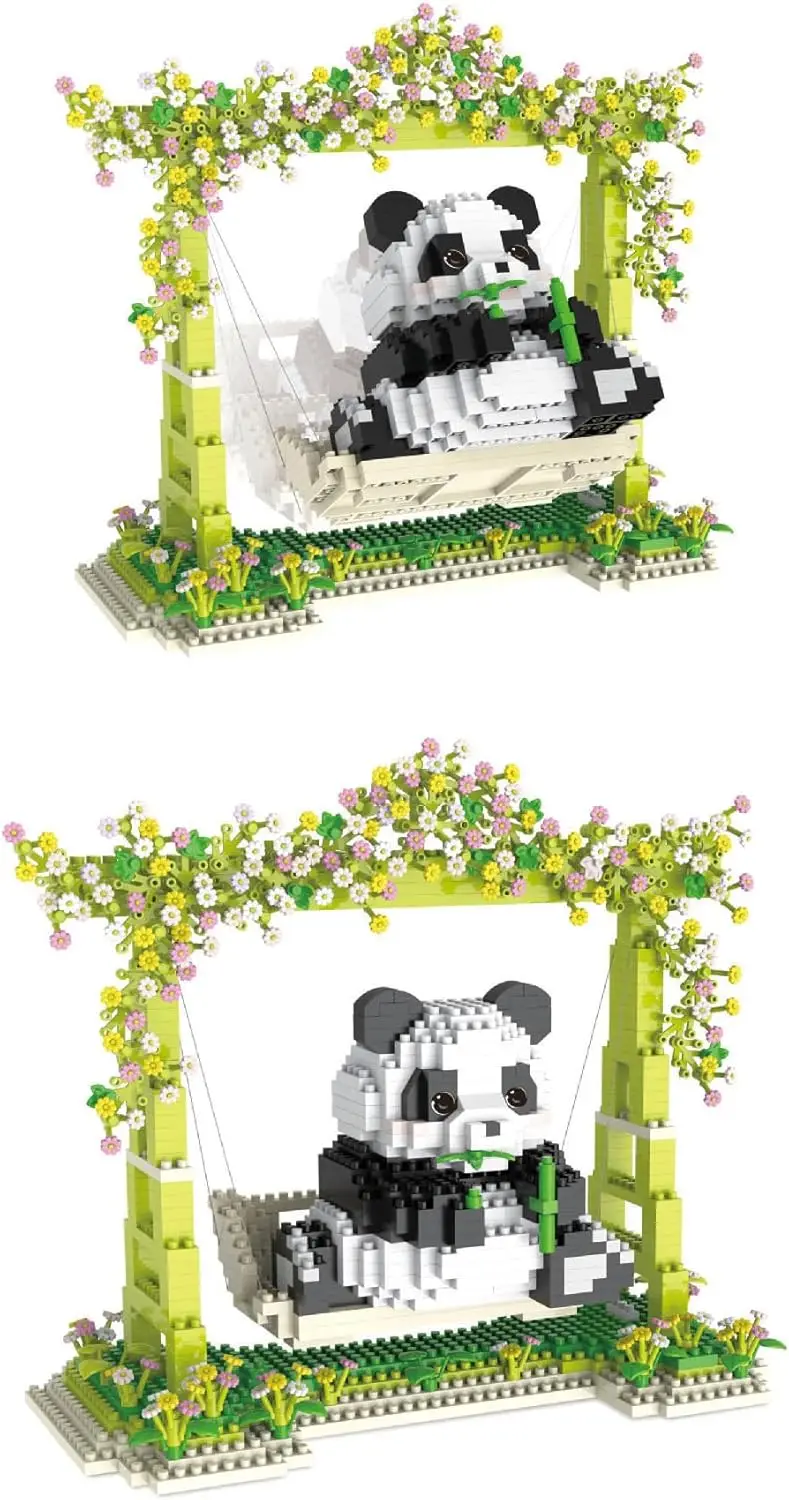 MINI Building Blocks สัตว์น่ารัก PANDA ชุด MINI PANDA ของเล่นสําหรับผู้ใหญ่,MINI PANDA รุ่นอิฐ,ไอเดียของขวัญตกแต่ง