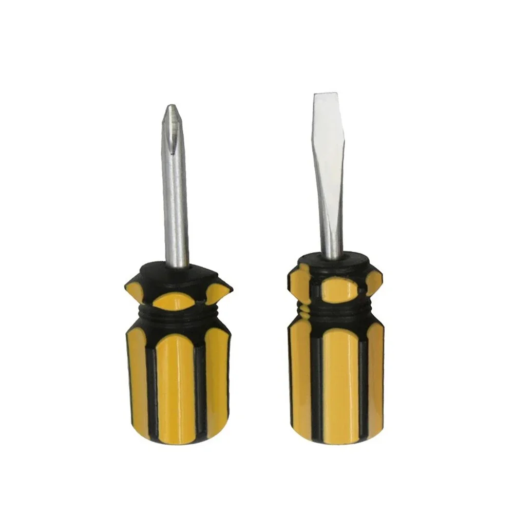 Brand New Limited Spaces Screwdriver Cross Word PVC Material Repairment Single Use Slotted YellowSilver