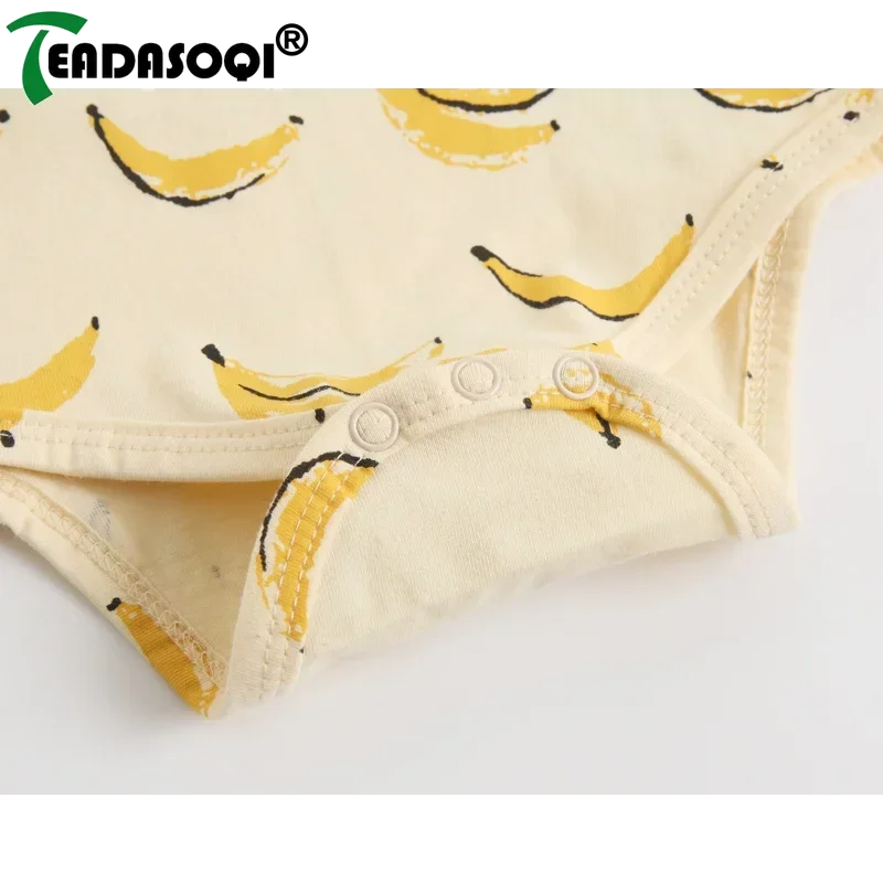 0-3Y Baby Bodysuit Clothes Jumpsuit Outfit Kids Girls Boys 2Pcs Set Banana Pineapple Print Romper Tops With Hat Costume Suit