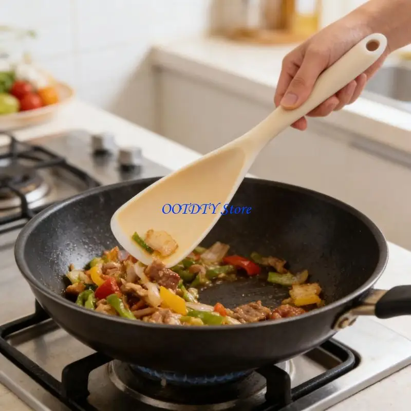 367A Multipurpose Kitchen Tool With Soft Silicone Head For Cooking Baking And Grilling Heat Resistant Stirring Spoon