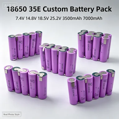Customized 5S2P 5S3P 5S4P 8.4V 3.7V 10.8V 16.8V 18V 25.2V 18650 35E battery pack 3500mAh, used for screwdriver drill batteries