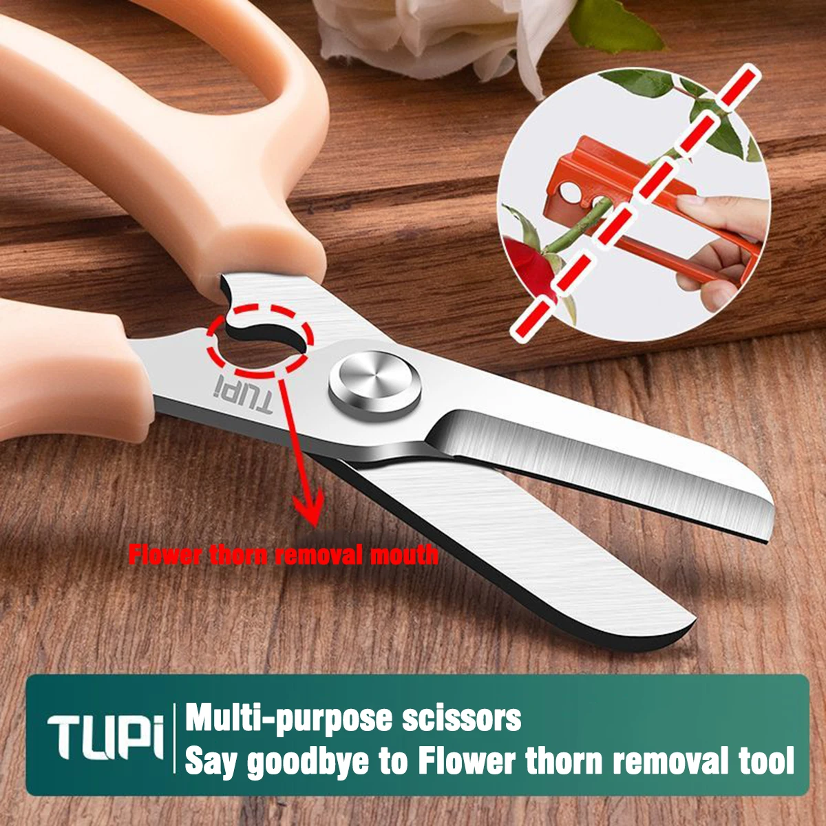 TUPI - Stainless Steel Garden Scissors Floral Shears Professional Flower Scissor Comfortable Grip Handle Pruning Shear New