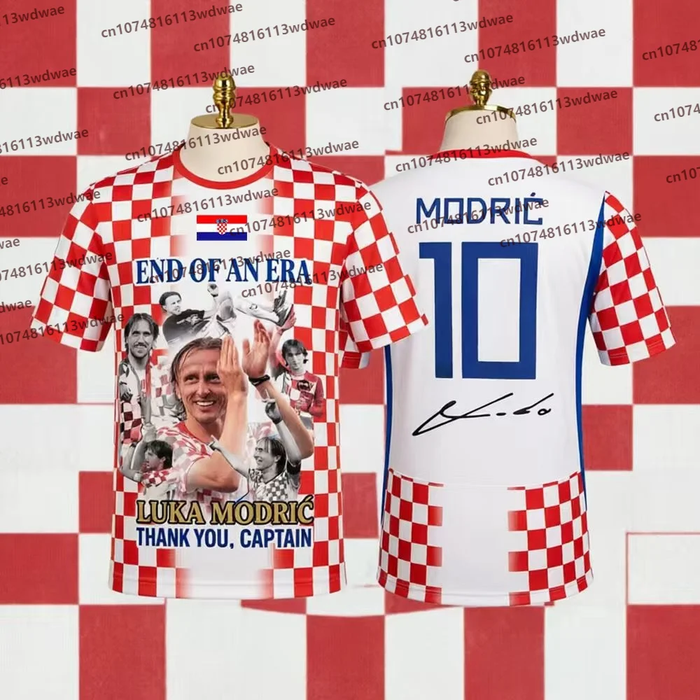 2026 Luka Modric 10 Croatia Soccer Jersey Thank You Captain Commemorative Short Sleeve Football Uniform Streetwear Kid Tee