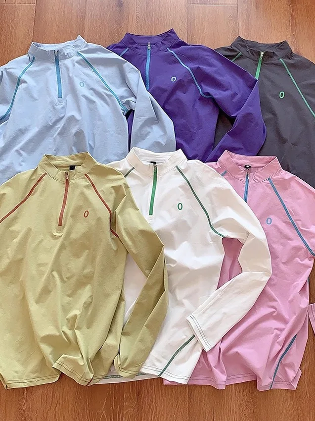 

Футболка с воротником-стойкой Qui Dry Moisture для занятий спортом на открытом воздухе для мужчин и женщин, дышащая, с защитой от ультрафиолета, легкая, прохладная.