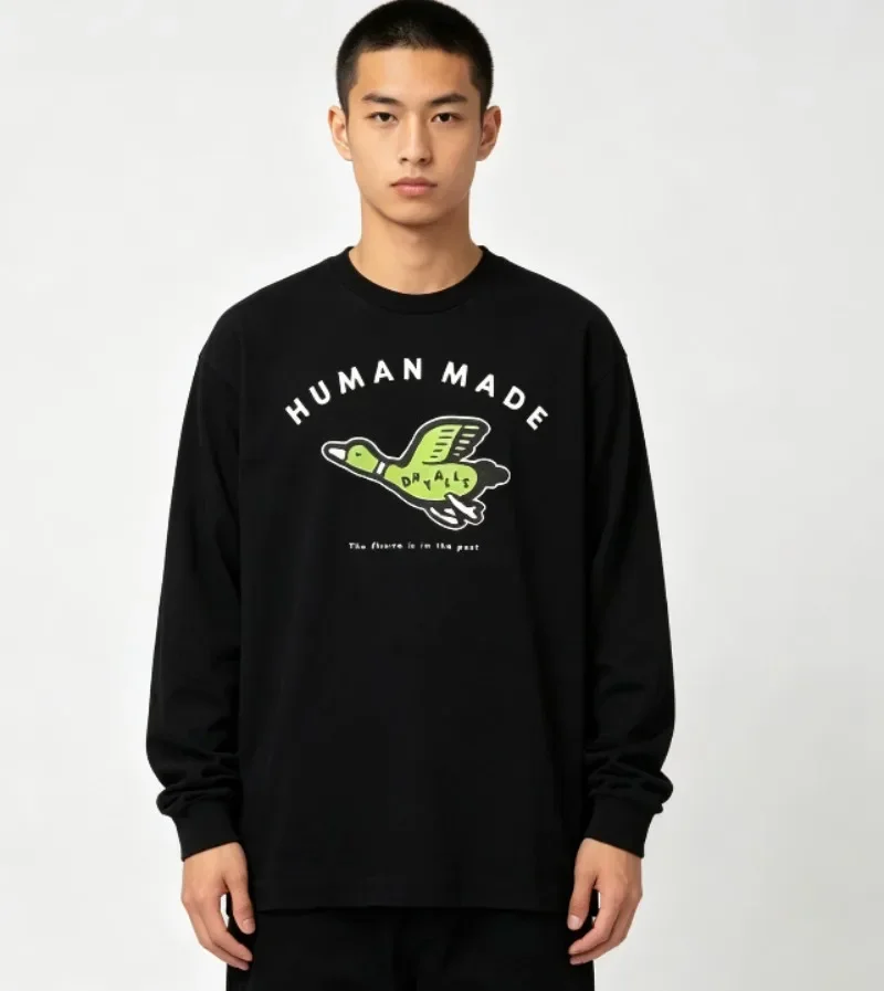 2026 Human Made L/S Tee Relaxed Fit Couple Matching 100% Cotton Streetwear