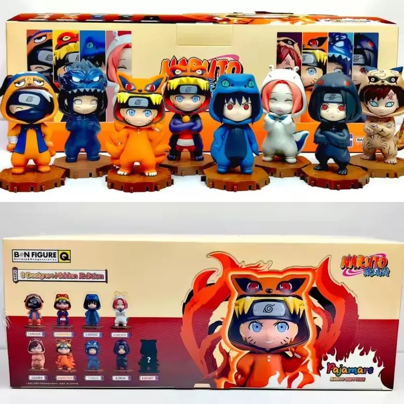 Naruto Bnfigureq Pyjamas Serie Blind Box Actionfiguren Modell Sasuke Kakashi Kostüm Design Dekoration Geschenk Spielzeug