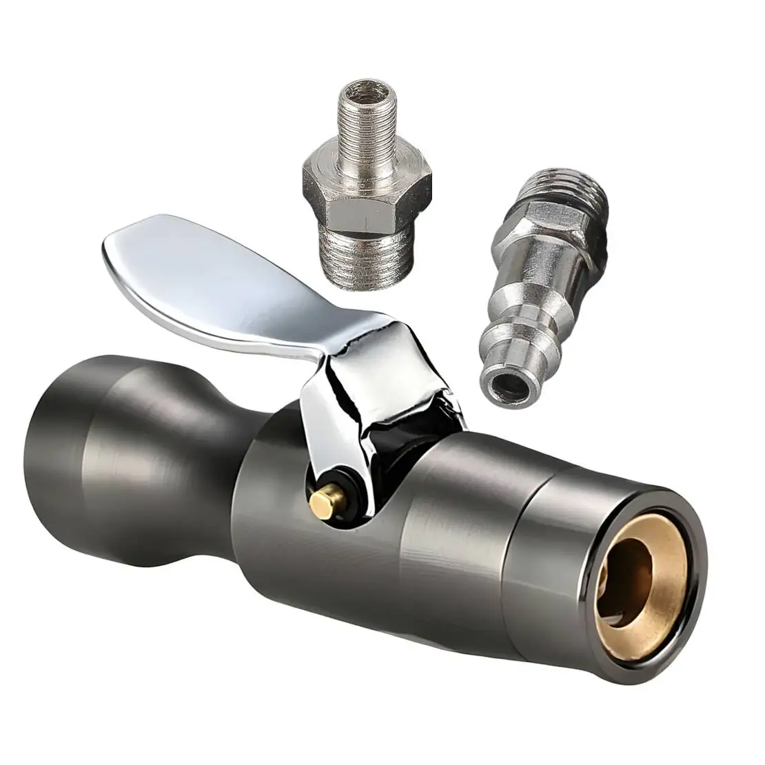 Normally Closed 200PSI Tire Inflator Lock-on Air Chuck 1/4inch Female NPT Adapter Kit Fit For Schrader Valve