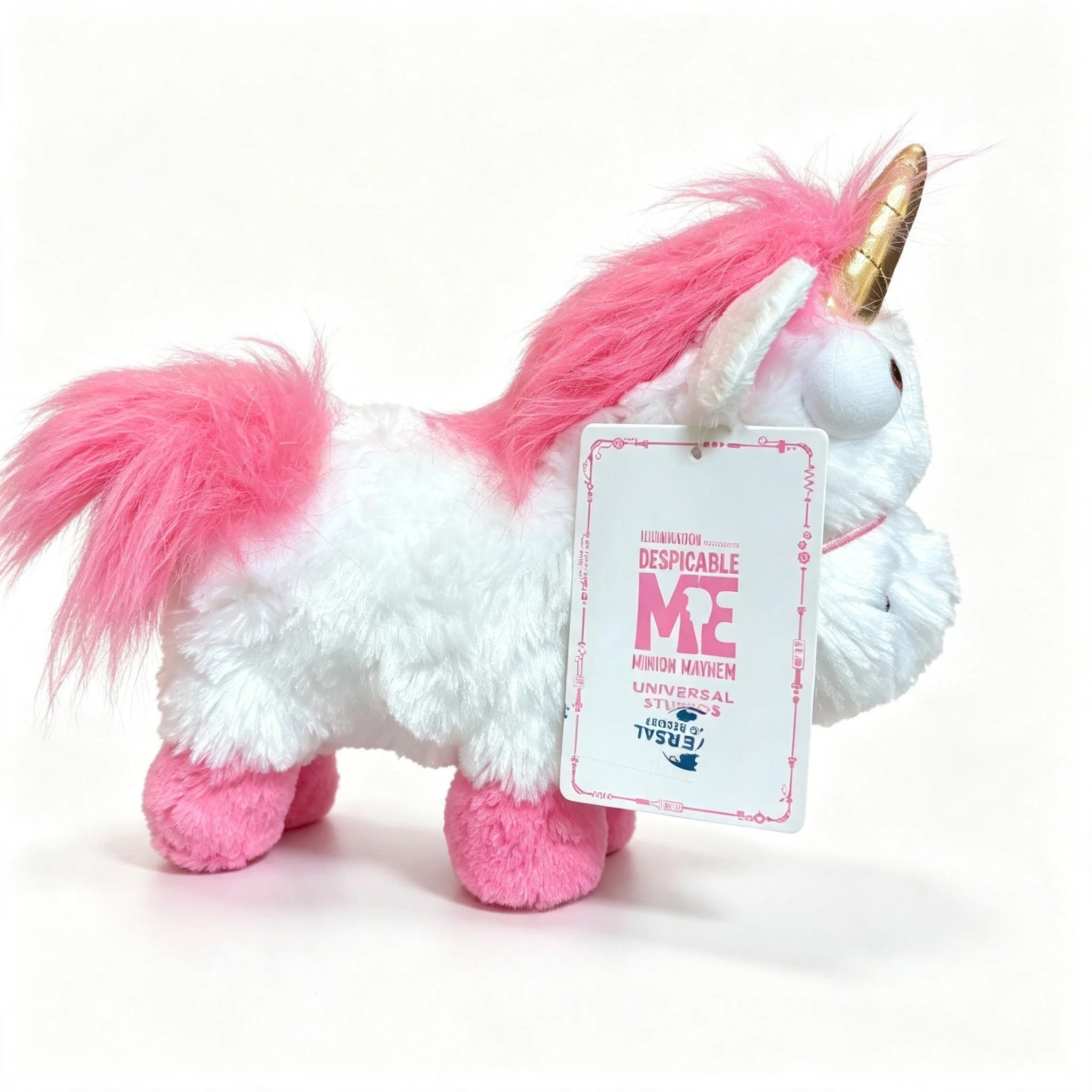 Universal Beijing Resort Original Standing White Unicorn Plush Stuffed Doll, Collectible Souvenir Toy, Size 20cm × 30cm