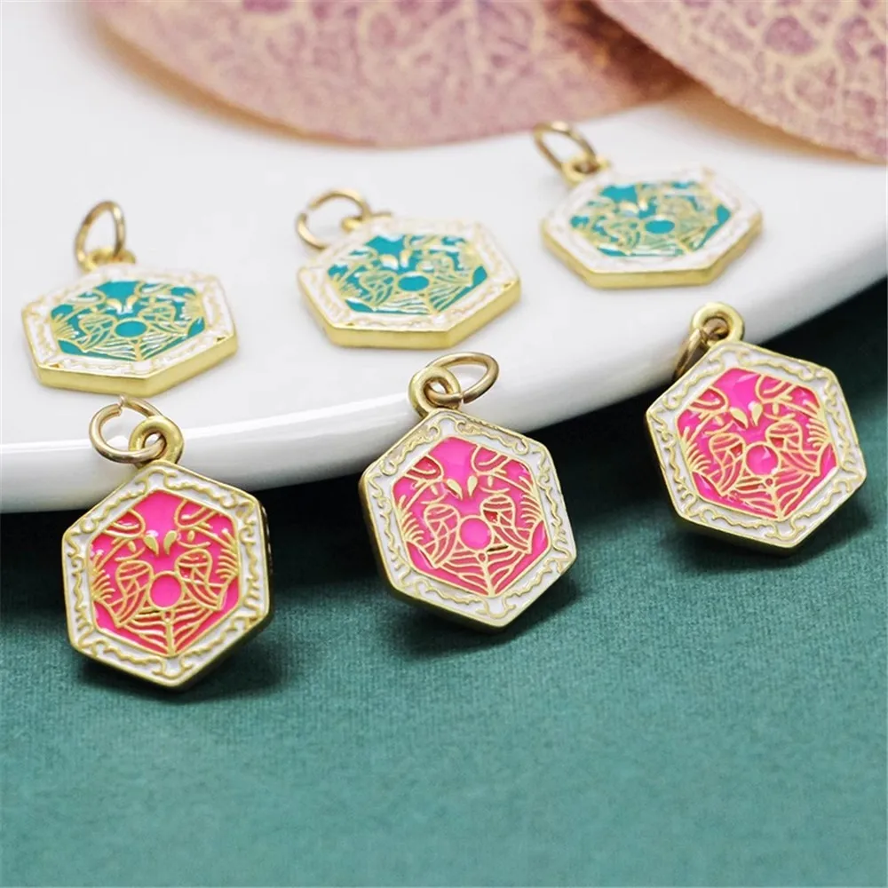 

Sand Gold Matte Gold Oil-fired Blue Color Retention Five Classic Pendant Diy Pendant Accessories Materials Bracelets Necklaces