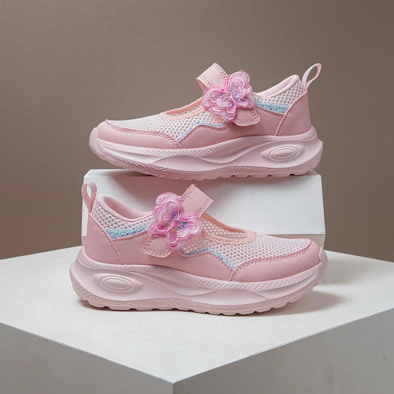 

Hollow Out Single Mesh Girls Casual Shoes Breathable Non Slip Running Sports Shoes Outdoor Daily Footwear