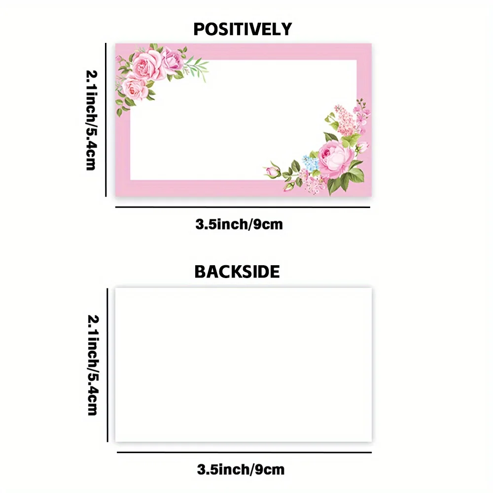 50PCS Flower Blank Message Cards, White Greeting Cards, Mailing Cards, Small Business Supplies, Gift Labels, School Supplies