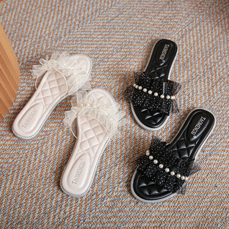 Beading Slipper Women Dress Slide Sexy Casual Beach Shoes