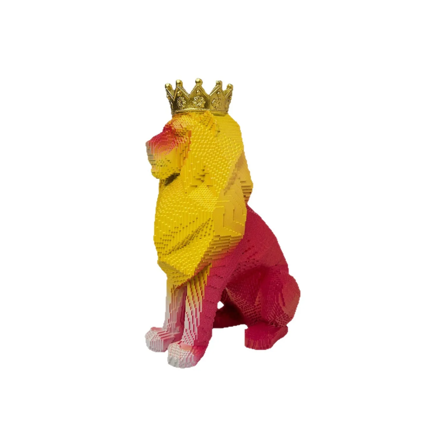 *qa Nordic Luxury Colorful Crown Lion Statue Creative Resin Figurine Home Decor Office Hotel Desktop#