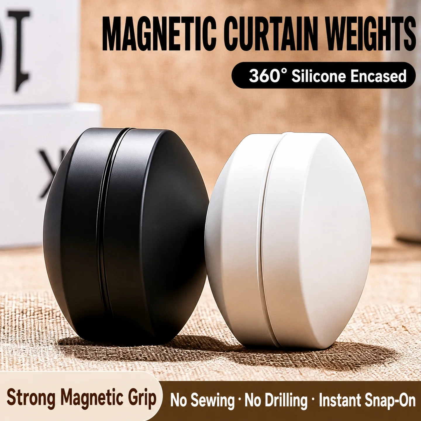 Magnetic Shower Curtain Weights Waterproof Rustproof Silicone Heavy Duty Anti Blowing Fastener Clip For Window Tablecloth