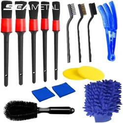 SEAMETAL 13/14/15PCS Car Detailing Brush Set Car Cleaning Brushes Sponges Towels Air Vents Rim Cleaning Dirt Dust Clean Tools