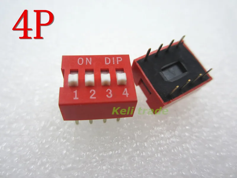 10 Stück DIP-Schalter Schiebetyp Rot 2,54 mm Rastermaß 2 Reihen DIP-Kippschalter 1p 2p 3p 4p 5p 6p 8p 9p 10p