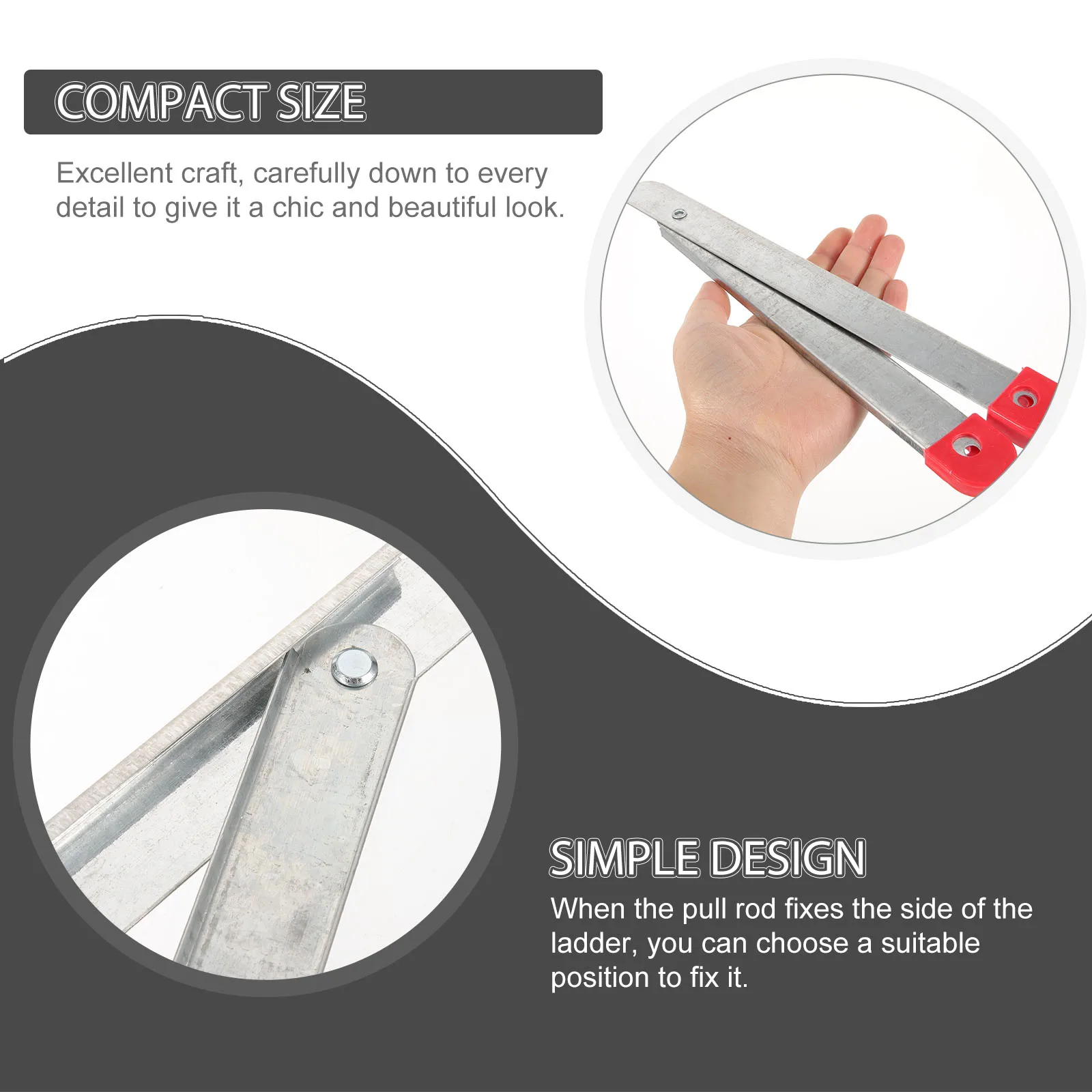 

2pcs 47Cm Folding Ladder Hinge Ladder Joint Connector Lock Hasp Hinge For 2.5M-3M Step Ladders Galvanized Aluminum Tie Rod