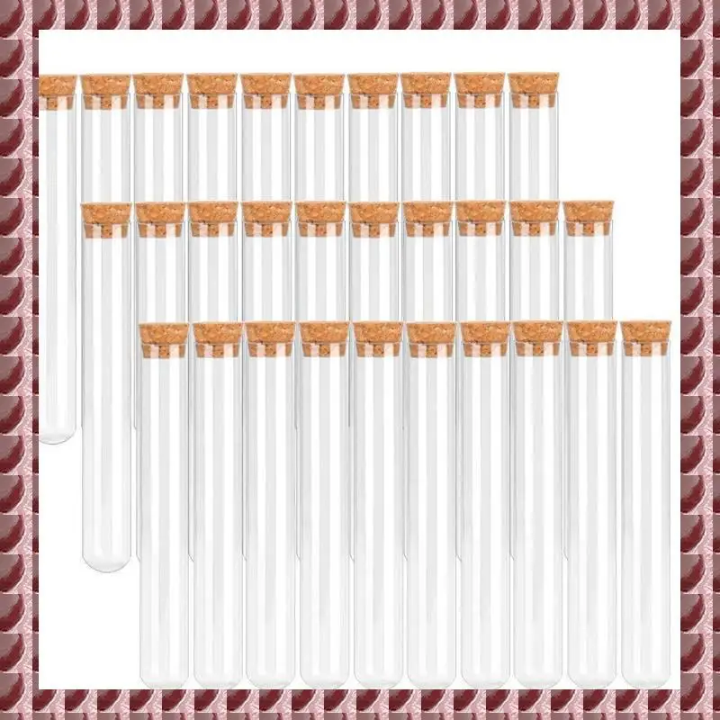 Plastic Test Tubes With Cork 16X150mm(20Ml), With Kraft Paper Tag & Jute Rope Funnel