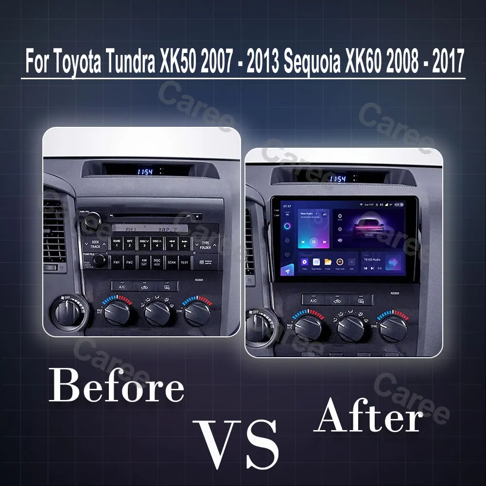 Android 15 For Toyota Tundra XK50 2007 - 2013 Sequoia XK60 2008 - 2017 Car Radio Multimedia Video Player Navigation Screen Auto