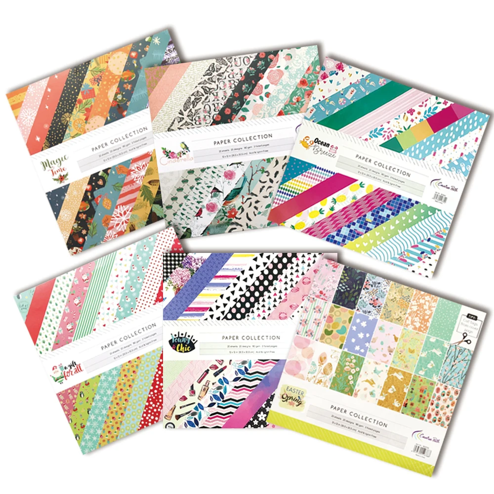 Creative Path - Hojas de Papel Decorativas para Scrapbooking de 12x12 Pulgadas (30x30cm) con Patrón Floral, Papel de Fondo para Diario y Creación de Tarjetas