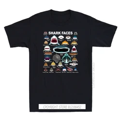 Shark Faces Classic Shirt Funny Sharks Marine Life Lover Gift Men's T-Shirts Gothic Print Tshirt Men Harajuku Streetwear Top