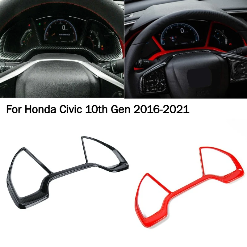 1x Instrument Panel Frame Cover Decoration Fit for Honda Civic 10th Gen 2016-2021 Dashboard Frame Cover Trim